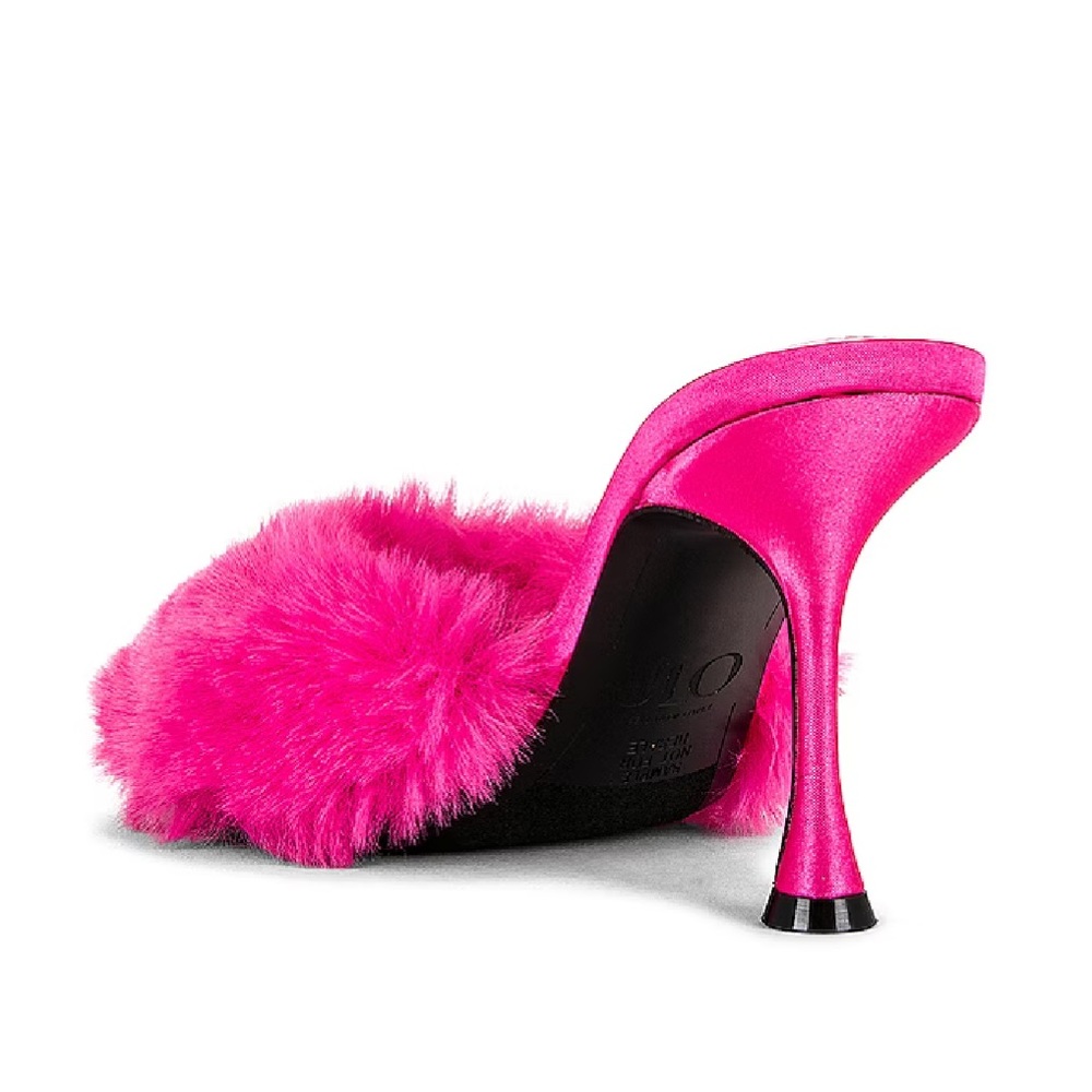JLO Jennifer Lopez Bowery Faux Mink Mule in Lollipop, Size: 10 - Picture 3 of 8